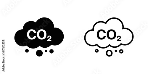 Environmental carbon dioxide emission symbols, representing air pollution and climate change impact