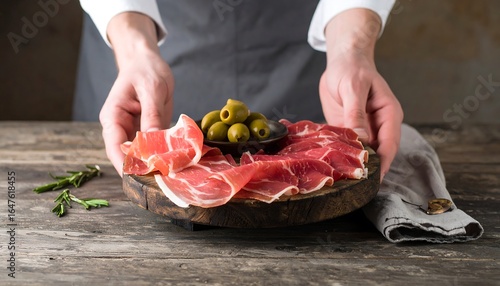 Wallpaper Mural Chef presenting a charcuterie board Torontodigital.ca