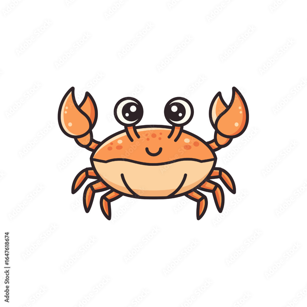 Fototapeta premium Cute Crab Cartoon Very Cool