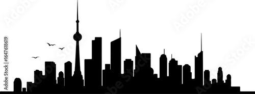 Toronto City Skyline Silhouette