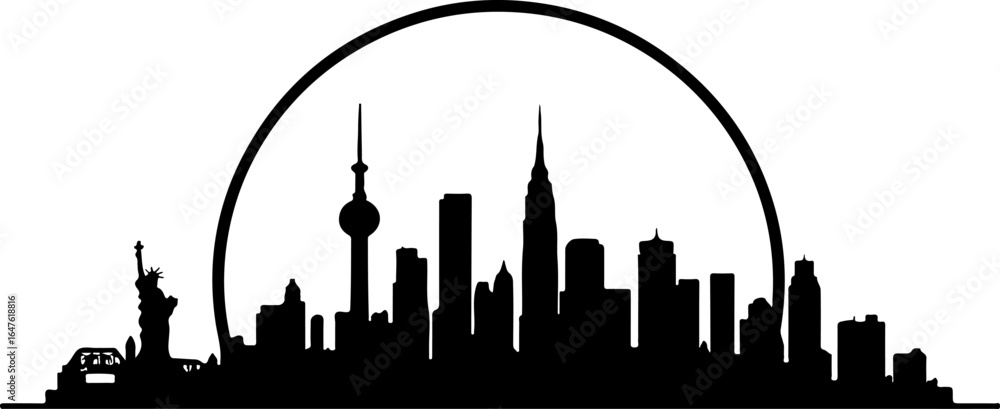 Naklejka premium Toronto City Skyline Silhouette