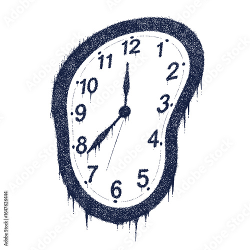Illustration of a melting clock representing the distortion of time due to professional burnout