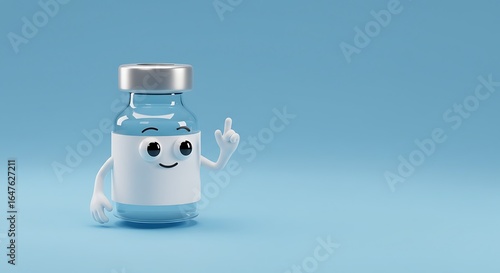Cute vial cartoon character presentation