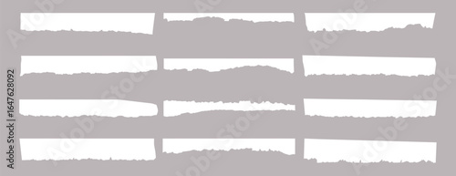 torn or ripped paper sheet. Scrapbook edge, notebook tear or blank page split vector illustration