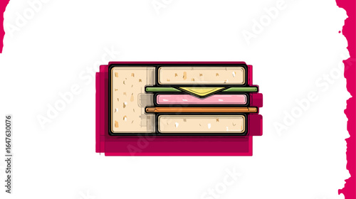 Colorful cartoon sandwich illustration