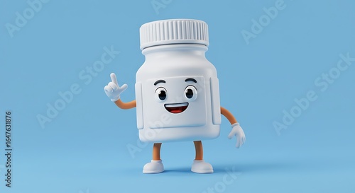 Cartoon container character with idea