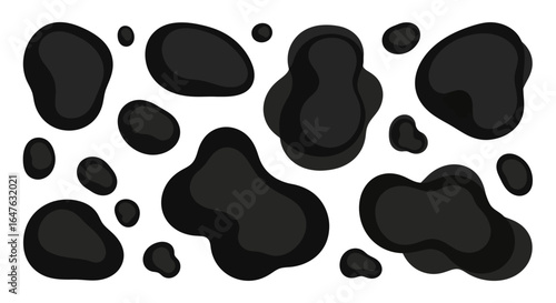 Black and white abstract cow pattern design, perfect for backgrounds and branding projects