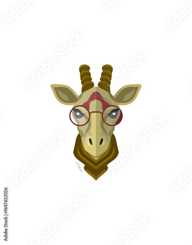 Giraffe head illustration graphic design