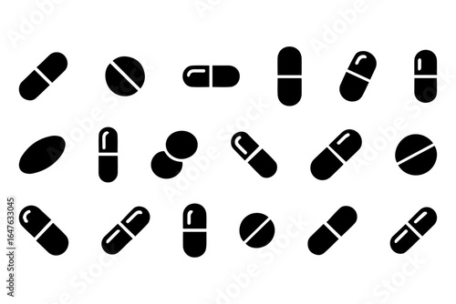 silhouette  pills  showcasing medical and healthcare concepts