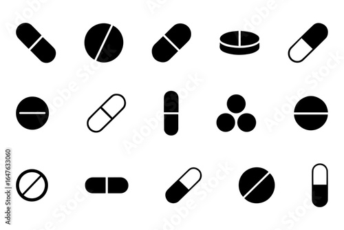 silhouette  pills  showcasing medical and healthcare concepts