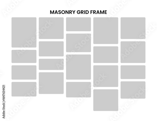 Masonry grid 5 column photos or pictures photo collage and digital wall template