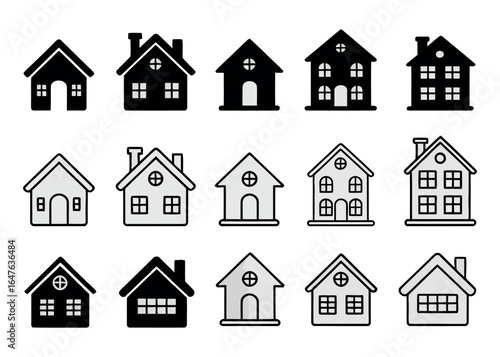 Minimalist Home Icon Collection Bundle for Real Estate and Property Services icon illustration design.