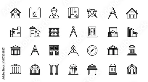 Minimalist Home Icon Collection Bundle for Real Estate and Property Services icon illustration design.