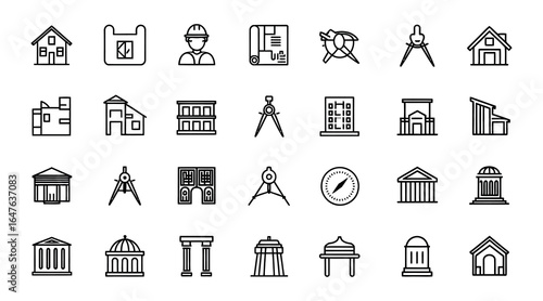 Minimalist Home Icon Collection Bundle for Real Estate and Property Services icon illustration design.