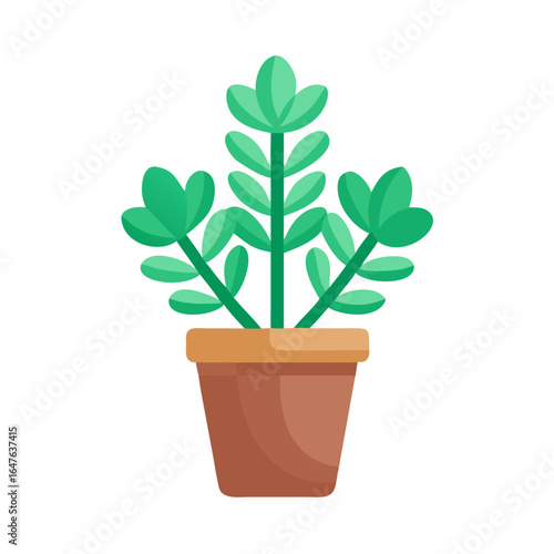 Minimalist potted succulent plant illustration on black background, for simple graphic design.
