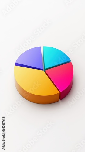 Free Download Vibrant pie chart graphic with gradient colors, ideal for business presentations and data visualization. - GFXLoad