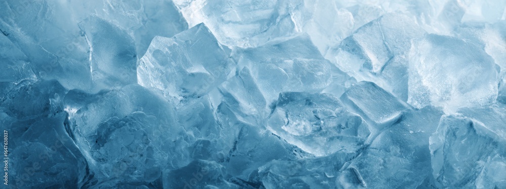 Obraz premium Soft Light Refraction Through Ice Texture Creating a Serene Background with Cool Tones and Unique Patterns