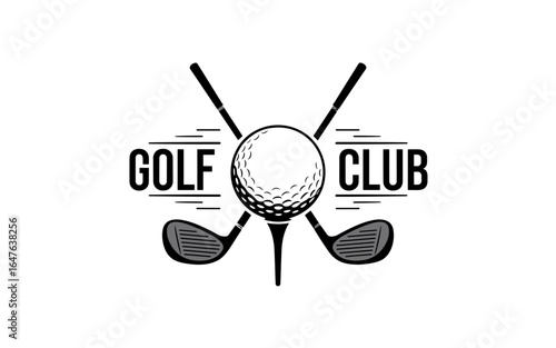 Golf Club Design, Sport Iconography, Graphic Art, Vintage Style, Creative Environment