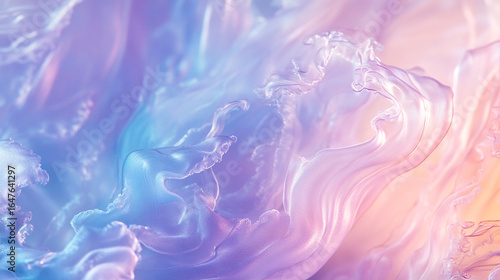 Abstract Pastel Waves Flowing Softly Dreamlike Texture
