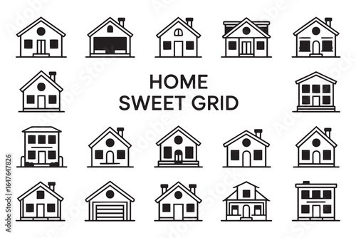 Smart Sweet Home Vector Icon Set with Modern Flat Design on White Background.