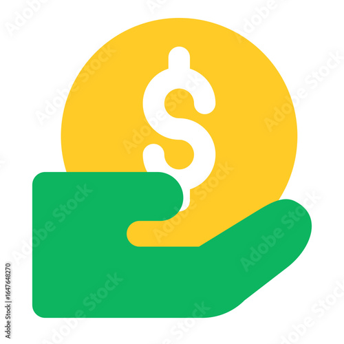 Hand Receiving Dollar Coin Icon