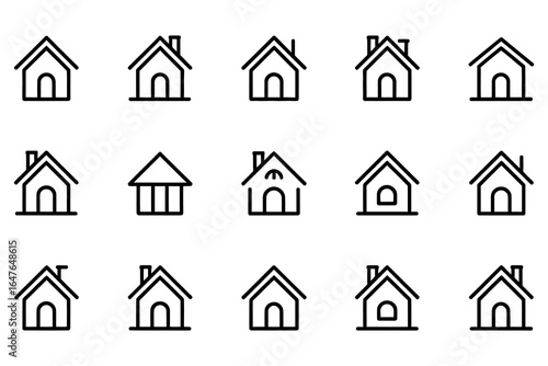 Smart Sweet Home Vector Icon Set with Modern Flat Design on White Background.