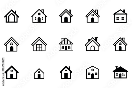 Smart Sweet Home Vector Icon Set with Modern Flat Design on White Background.