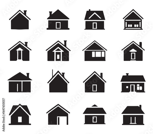 Smart Sweet Home Vector Icon Set with Modern Flat Design on White Background.