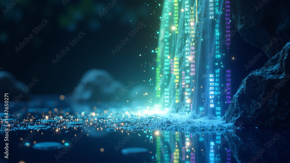 Fototapeta premium Abstract Data Stream Cascade