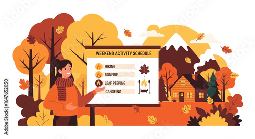 Weekend Activity Schedule In Nature Landscape Autumn Season Vacation