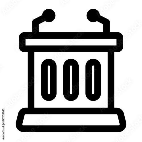 Podium With Two Microphones