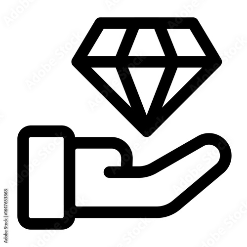 Hand Holding a Diamond Icon