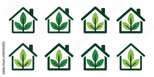 Smart Home and Property Icon Bundle Design. Set for Real Estate Business house icon on white background.