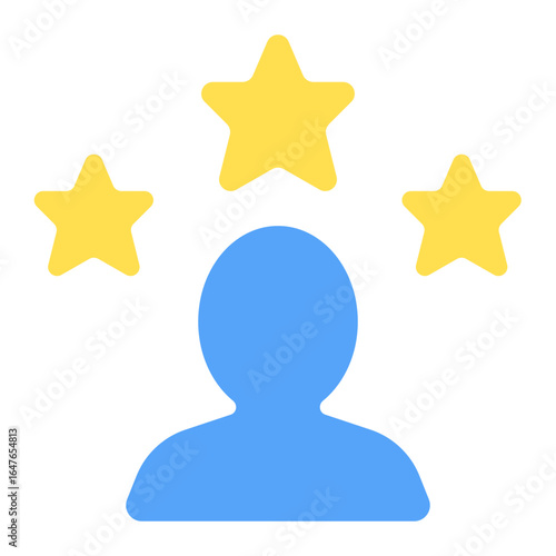 Person Icon with Three Stars