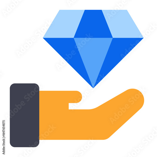 Hand Holding a Diamond Icon