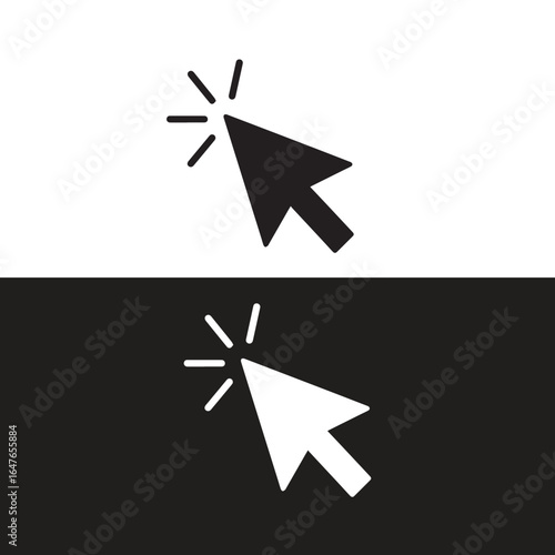 Click Cursor Icon Set – Minimalist Pointer Symbols with Click Effect for UI, UX, and Web Interaction Design