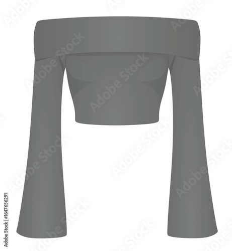 Crop long sleeve t shirt. vector	