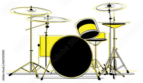 Colorful drum set illustration