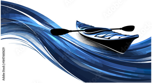 Kayaking sporty illustration background