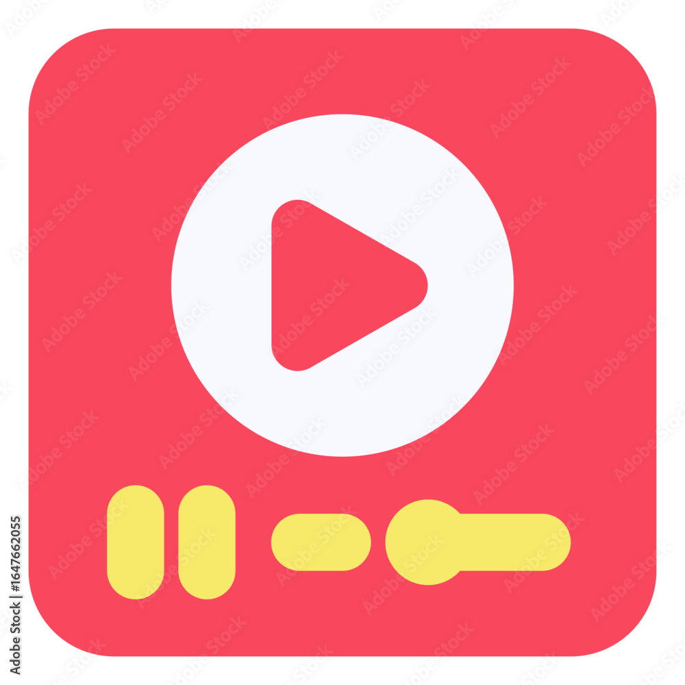 Fototapeta premium Media Player Icon with Controls