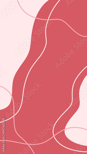 Abstract Pink Red Minimalist Wavy Line Background