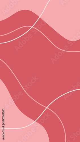 Abstract Pink Red Minimalist Wavy Line Background