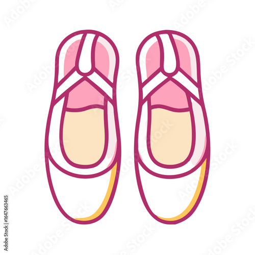 Pink Ballet Slippers Illustration for Dance and Performance Arts Applications