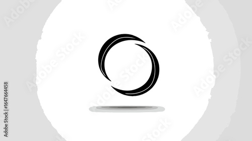 Abstract black circle graphic on white background