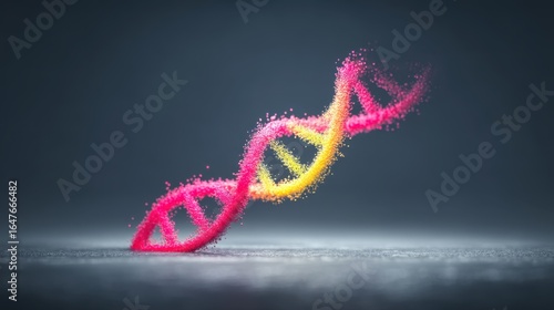 Abstract Vibrant DNA Helix Concept on Dark Background