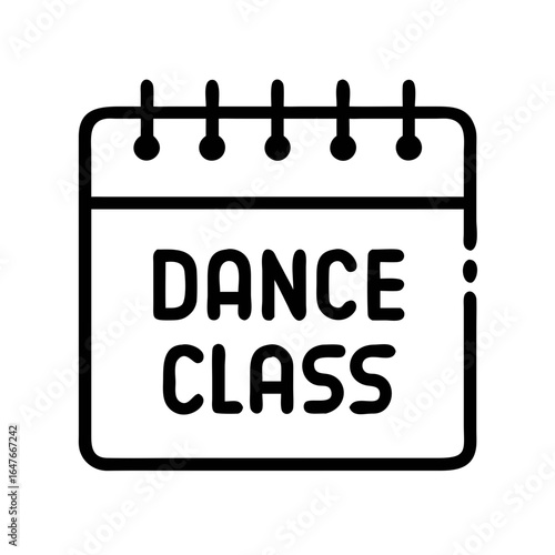 Minimalist calendar icon highlighting a special dance class appointment or event