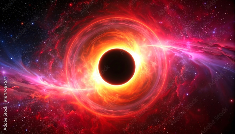 Obraz premium Cosmic vortex of a black hole