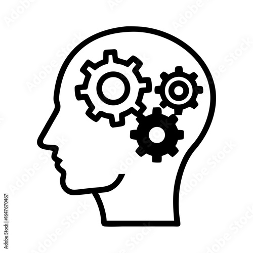Wallpaper Mural Silhouette of human head with gears inside, symbolizing thinking process and innovation Torontodigital.ca