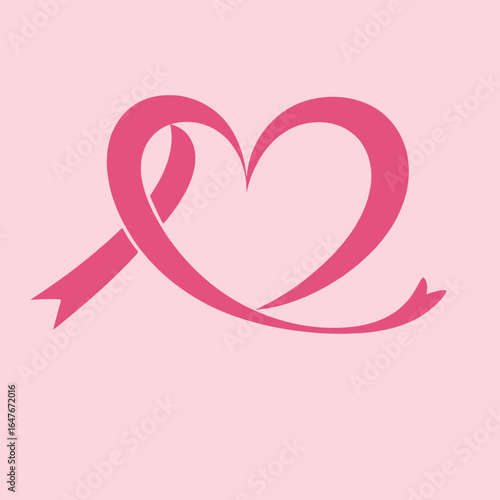 pink heart with ribbon
