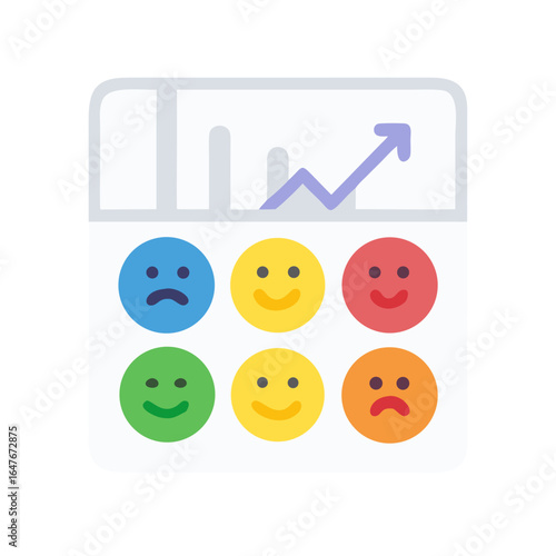 Customer satisfaction chart showcasing increasing positivity over time and sentiment analysis